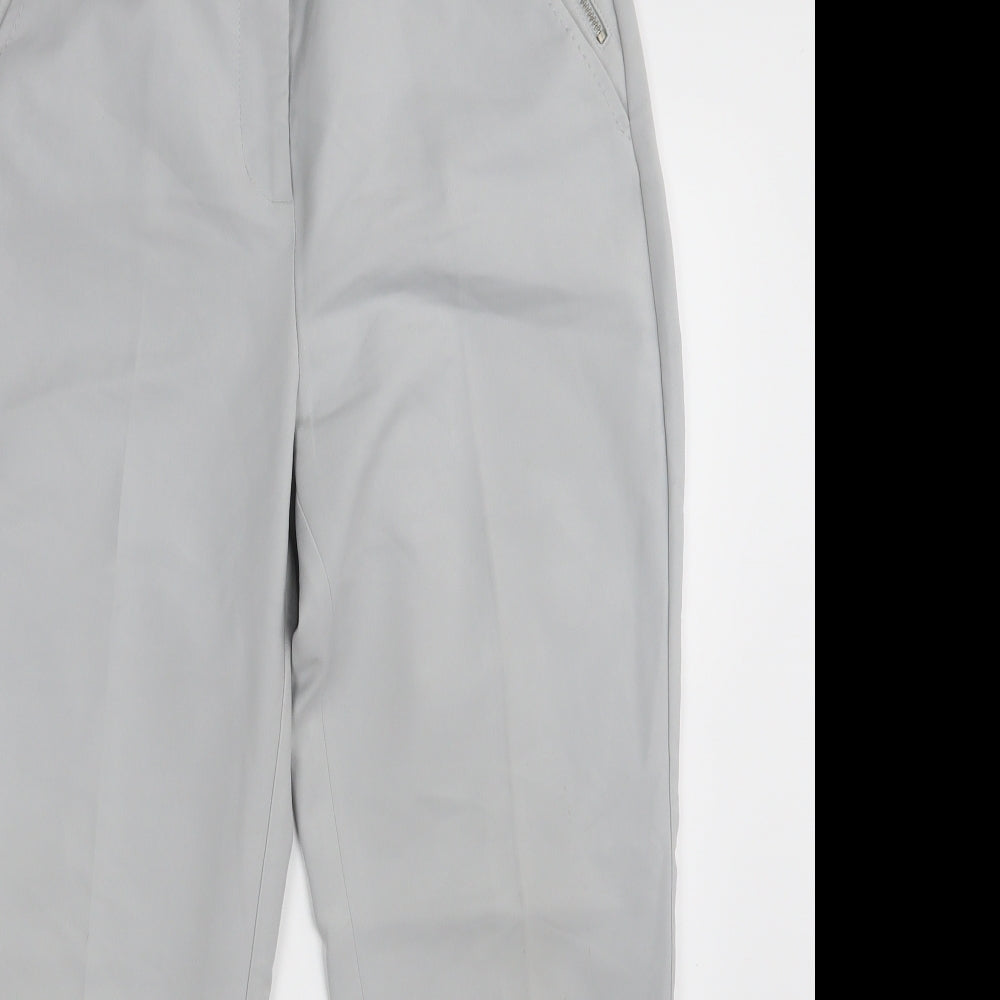 Per Una Womens Grey  Denim Cropped Trousers Size 12 L25 in