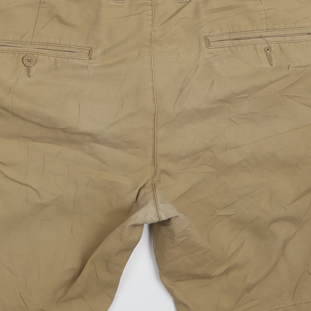 H&M Mens Beige  Denim Chino Shorts Size 33 in
