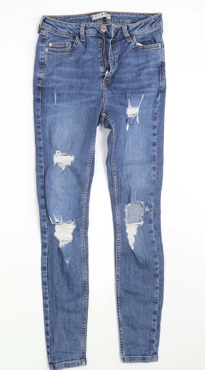 Denim Co. Womens Blue Denim Skinny Jeans Size 8 L27 in
