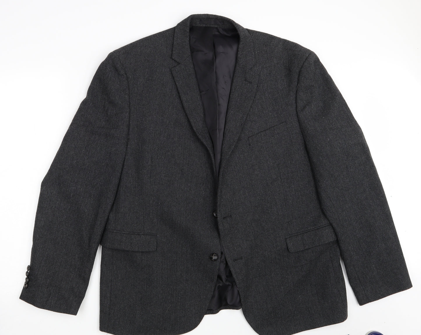 Cedar Wood State Mens Grey Herringbone  Jacket Blazer Size 2XL