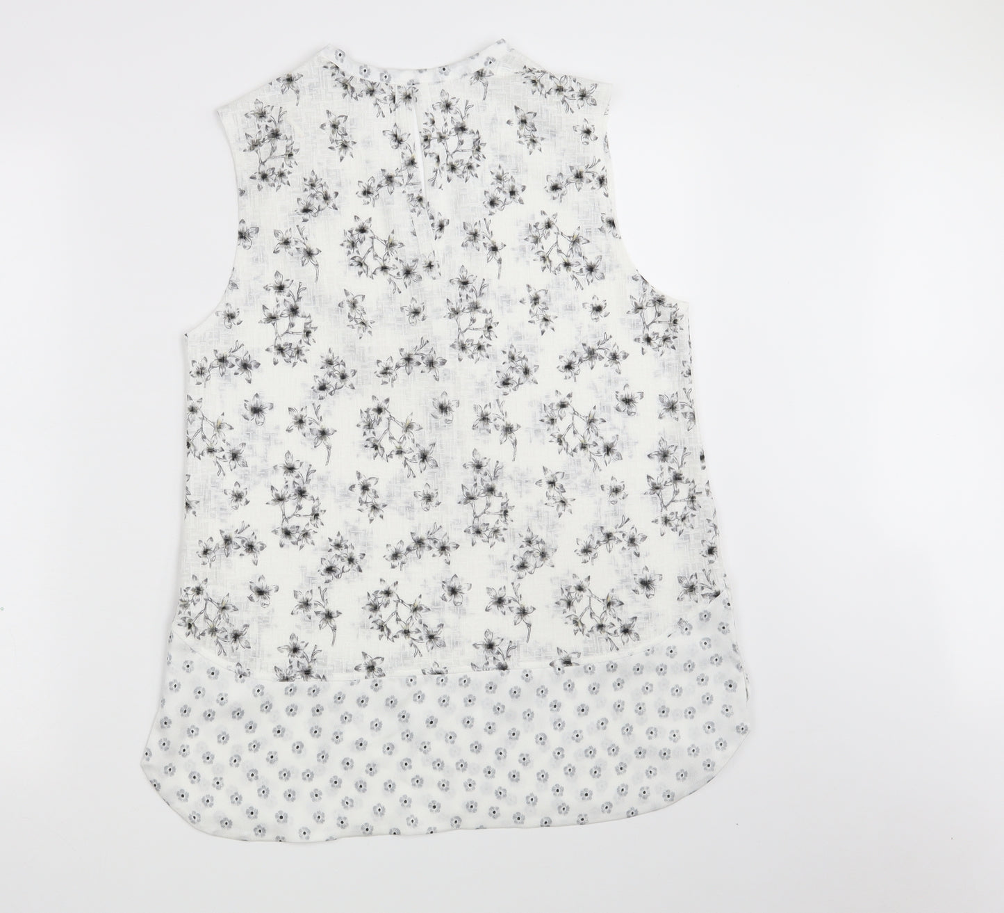 NEXT Womens White Floral  Basic Blouse Size 14