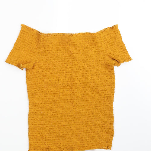 Papaya Womens Yellow   Basic Blouse Size 14