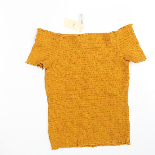 Papaya Womens Yellow   Basic Blouse Size 14