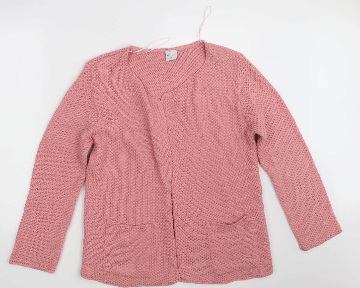 MITZY Womens Pink  Knit Wrap Jumper Size XL