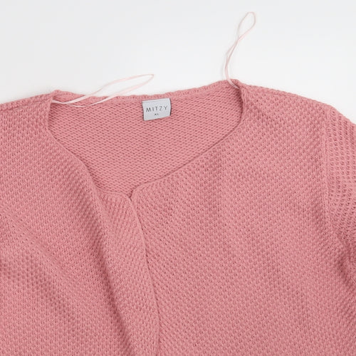 MITZY Womens Pink  Knit Wrap Jumper Size XL