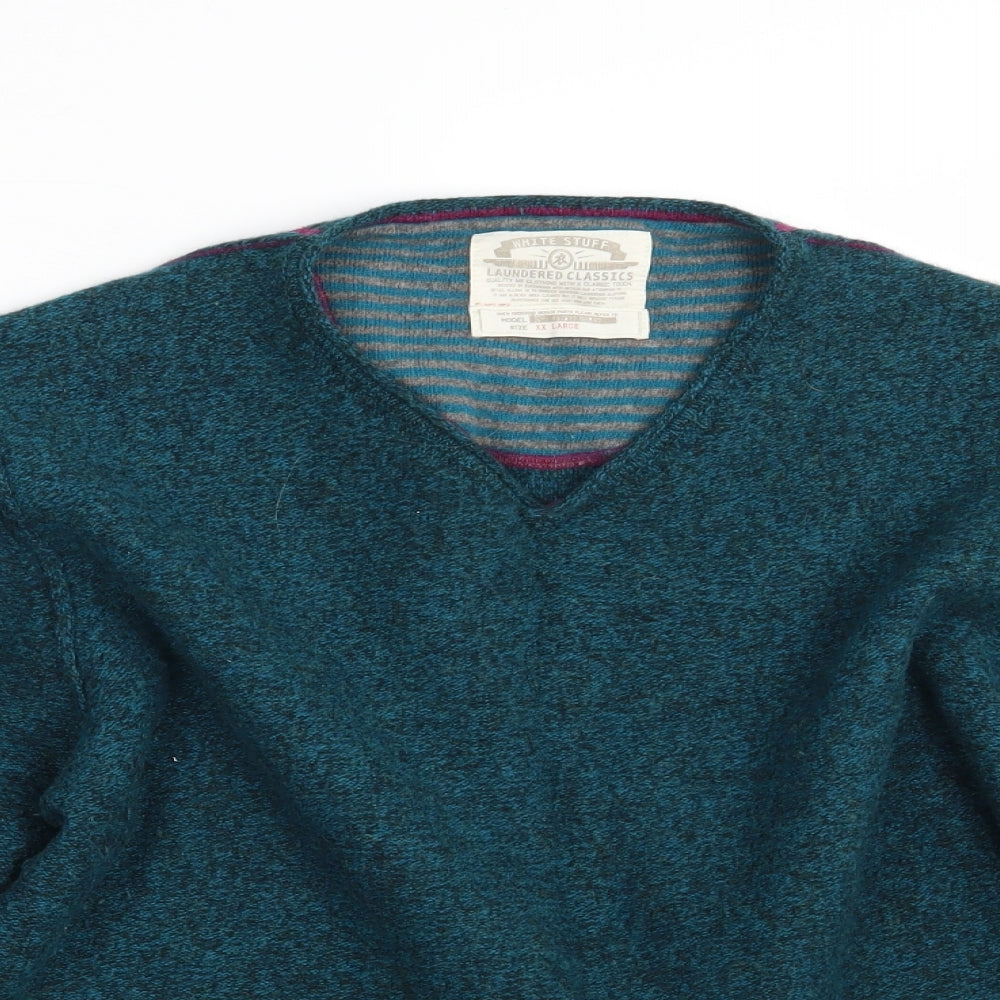 White Stuff Mens Green  Knit Pullover Jumper Size 2XL