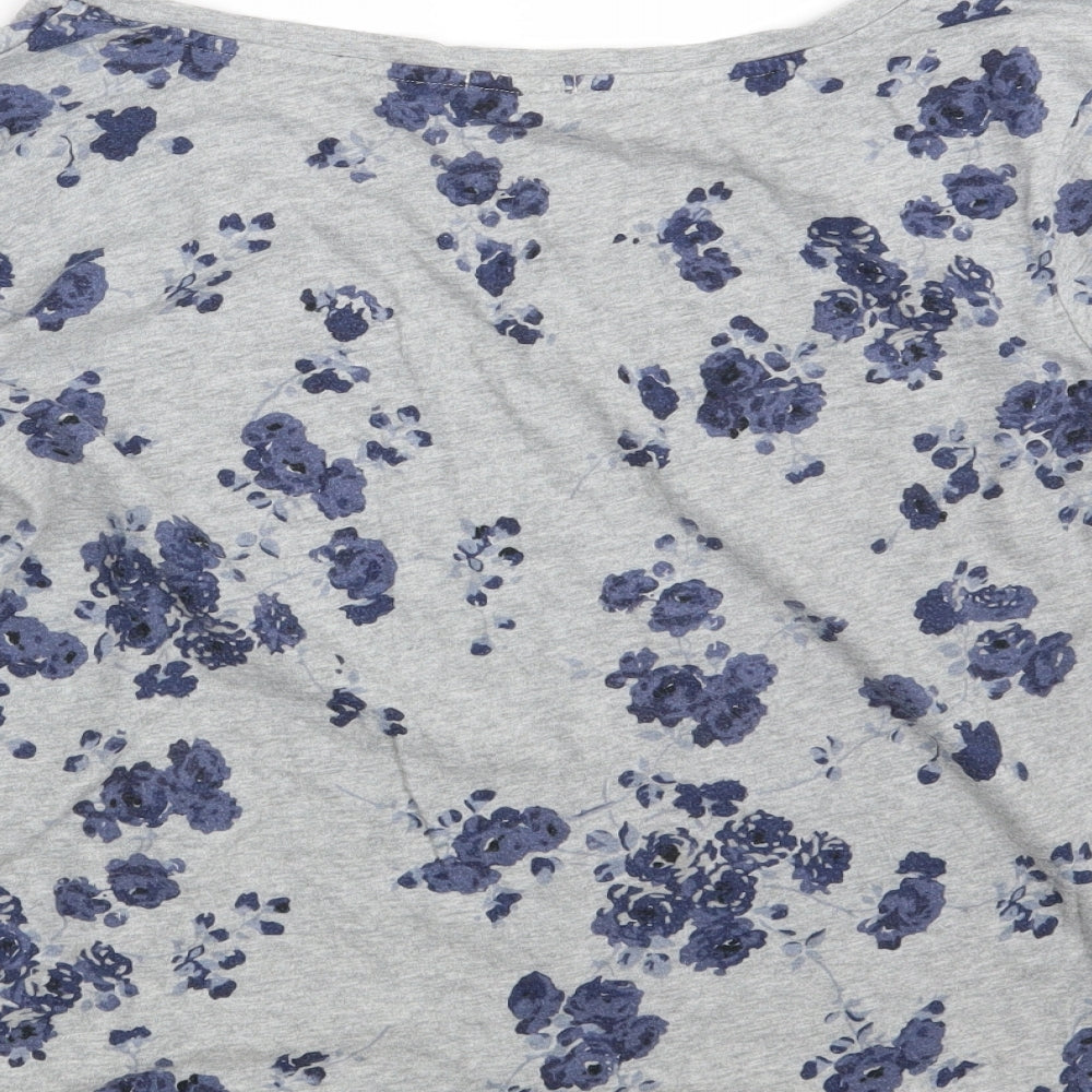Gap Womens Grey Floral  Basic T-Shirt Size L