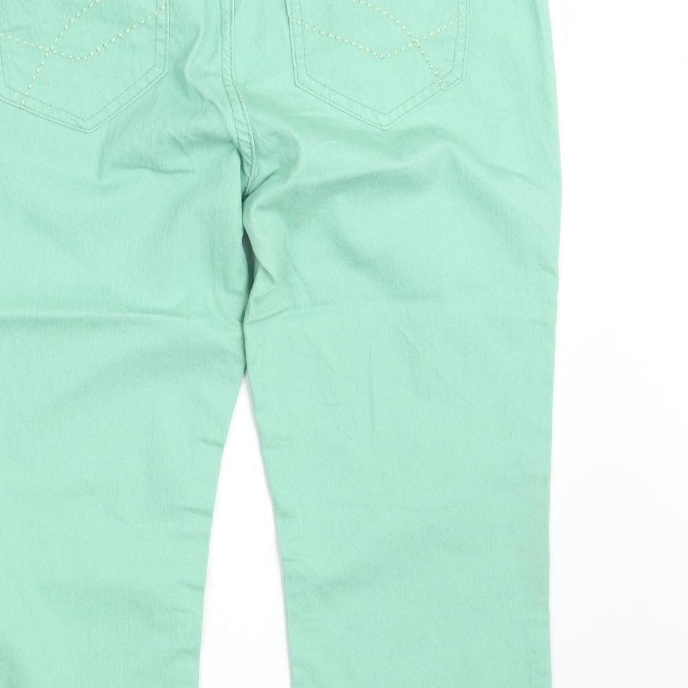 M&S Womens Green  Denim Cropped Jeans Size 12 L20 in