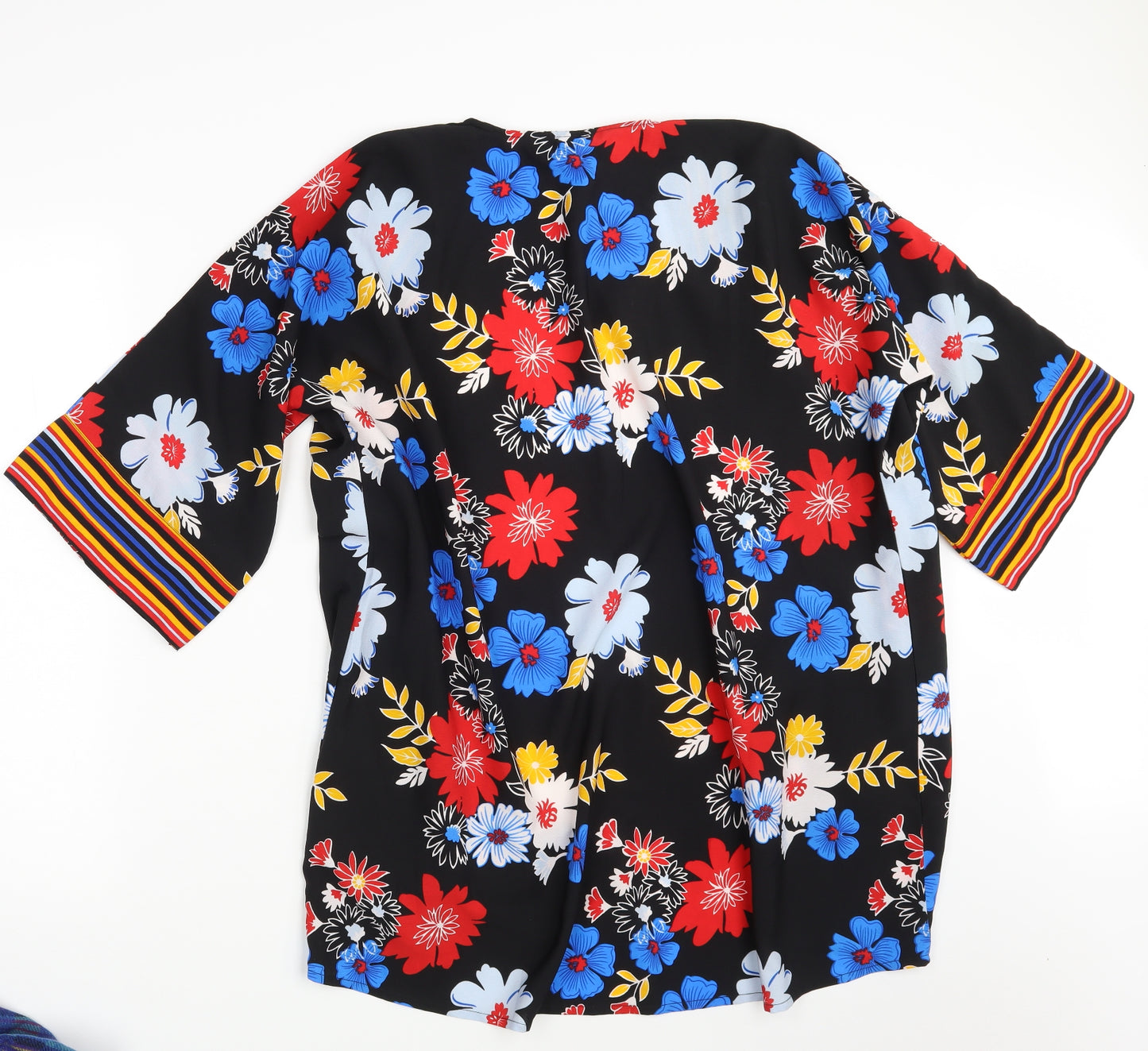 Yours Womens Black Floral  Kaftan  Size 16