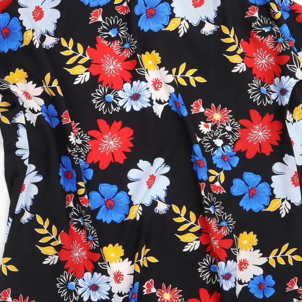 Yours Womens Black Floral  Kaftan  Size 16