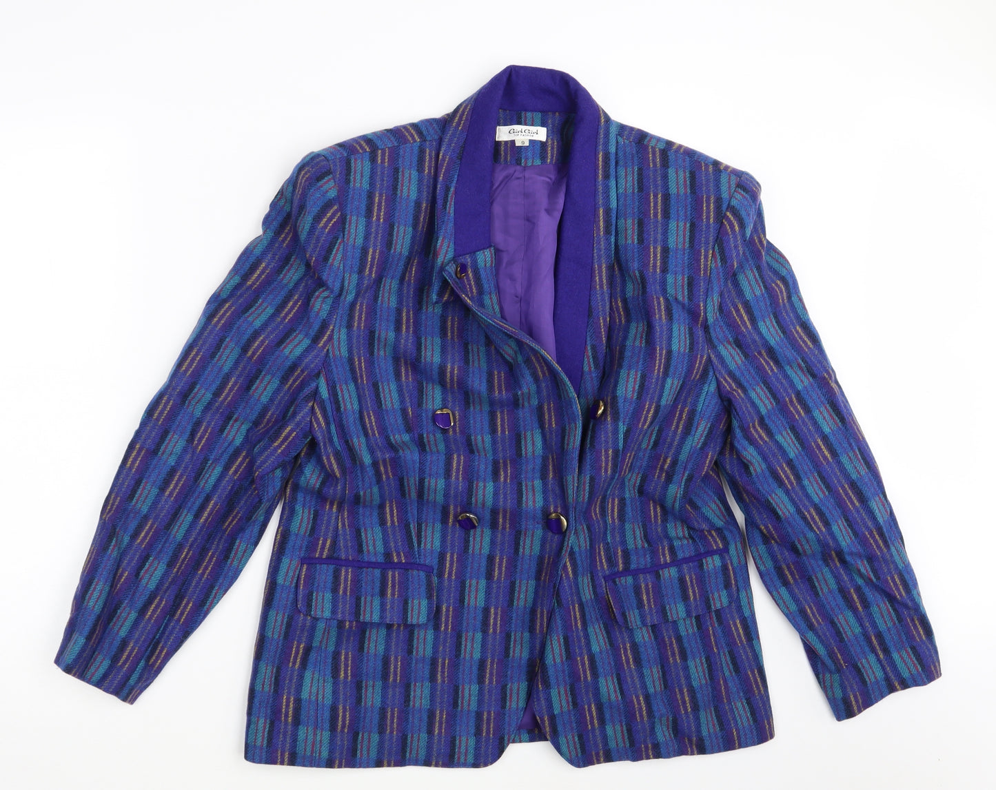 GIRL GIRL Womens Multicoloured Check  Jacket Blazer One Size