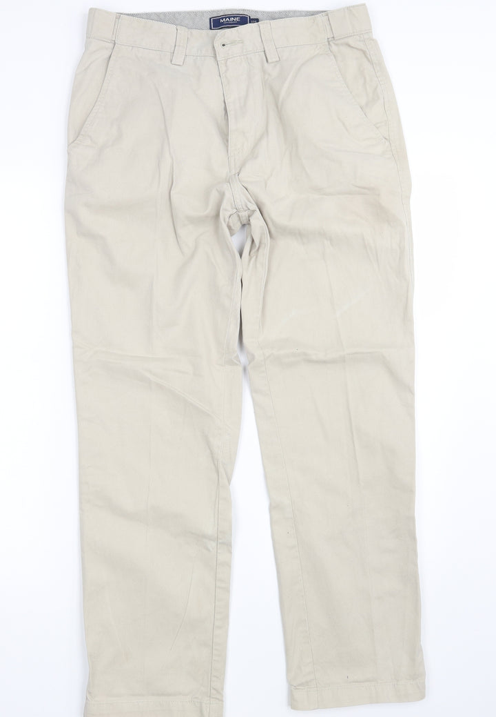 Maine Mens Beige  Denim Trousers  Size 32 in L28 in