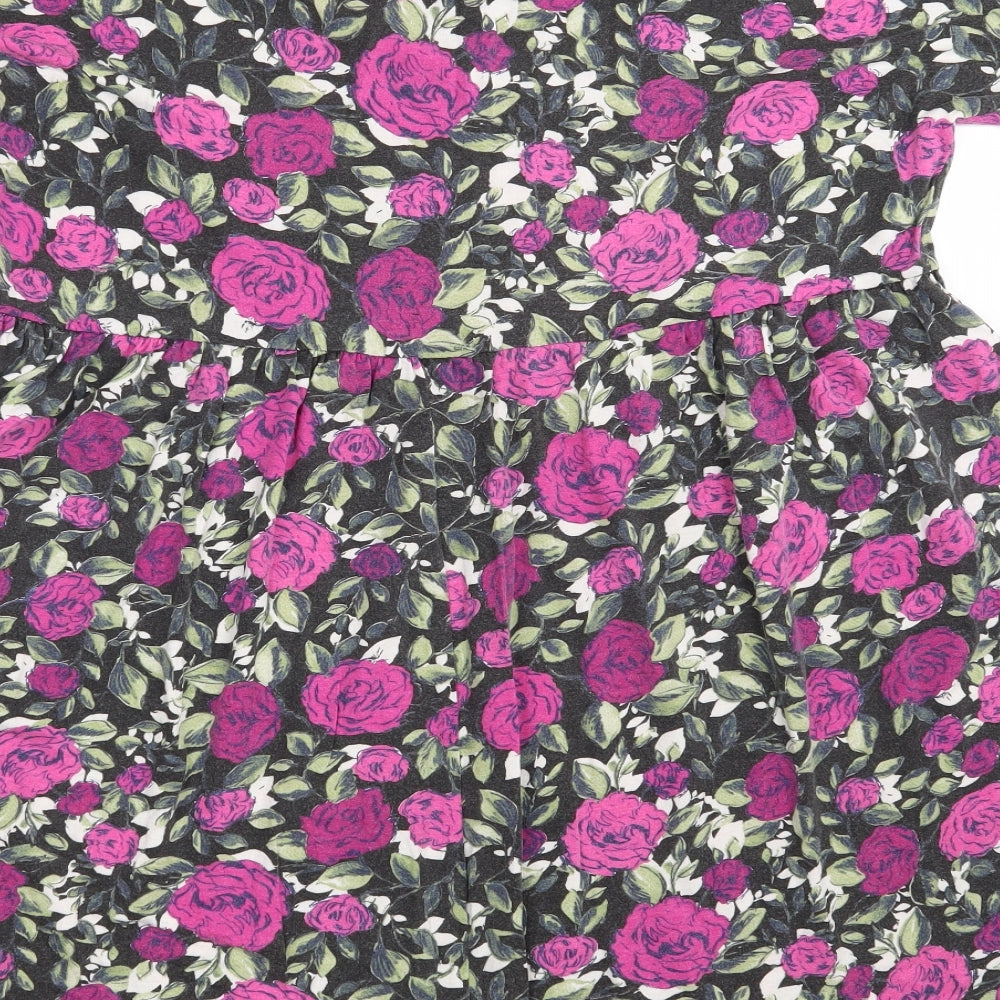 Boohoo Womens Multicoloured Floral  T-Shirt Dress  Size 12