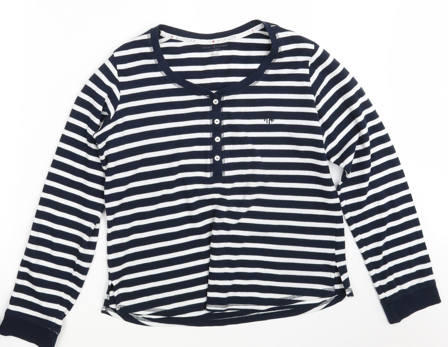 Tommy Hilfiger Womens Blue Striped  Pullover Sweatshirt Size L