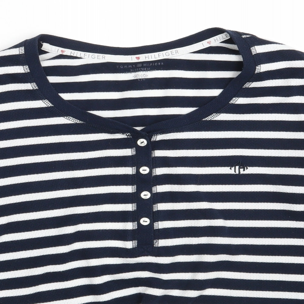 Tommy Hilfiger Womens Blue Striped  Pullover Sweatshirt Size L