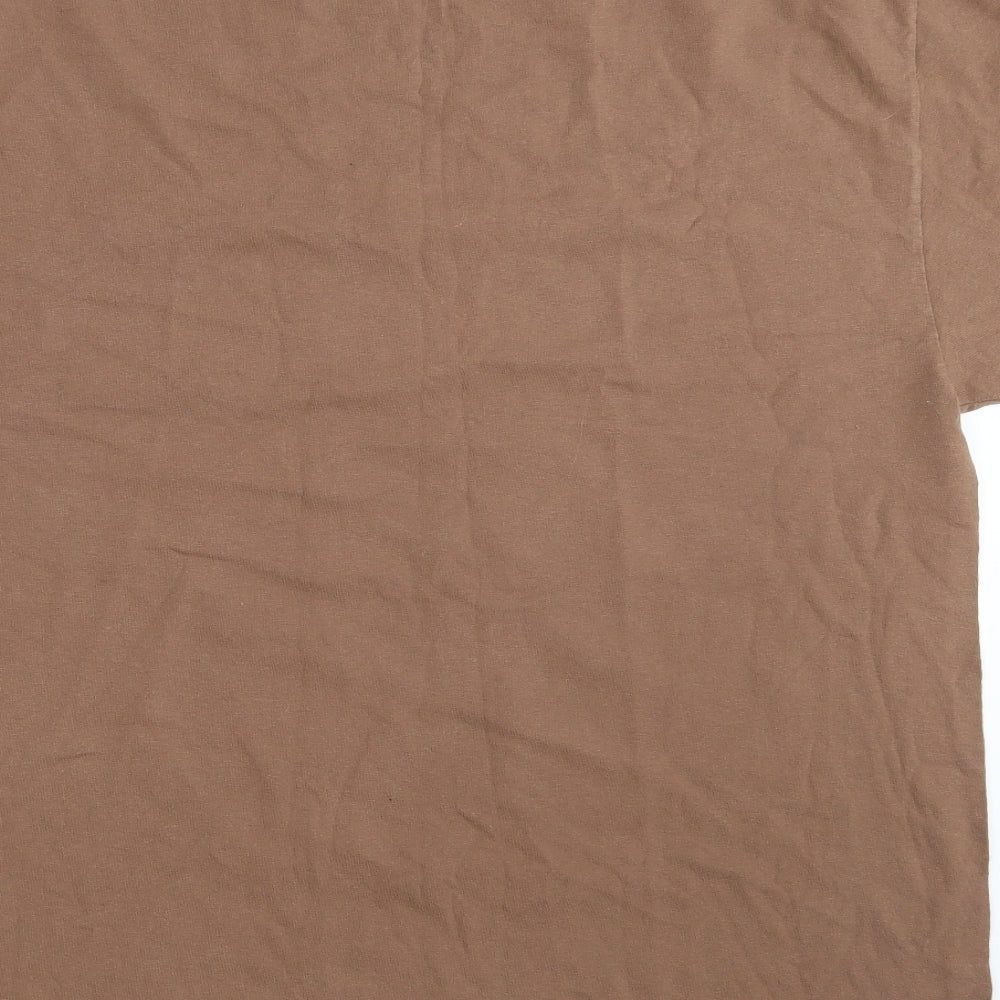 Gildan Mens Brown    T-Shirt Size XL