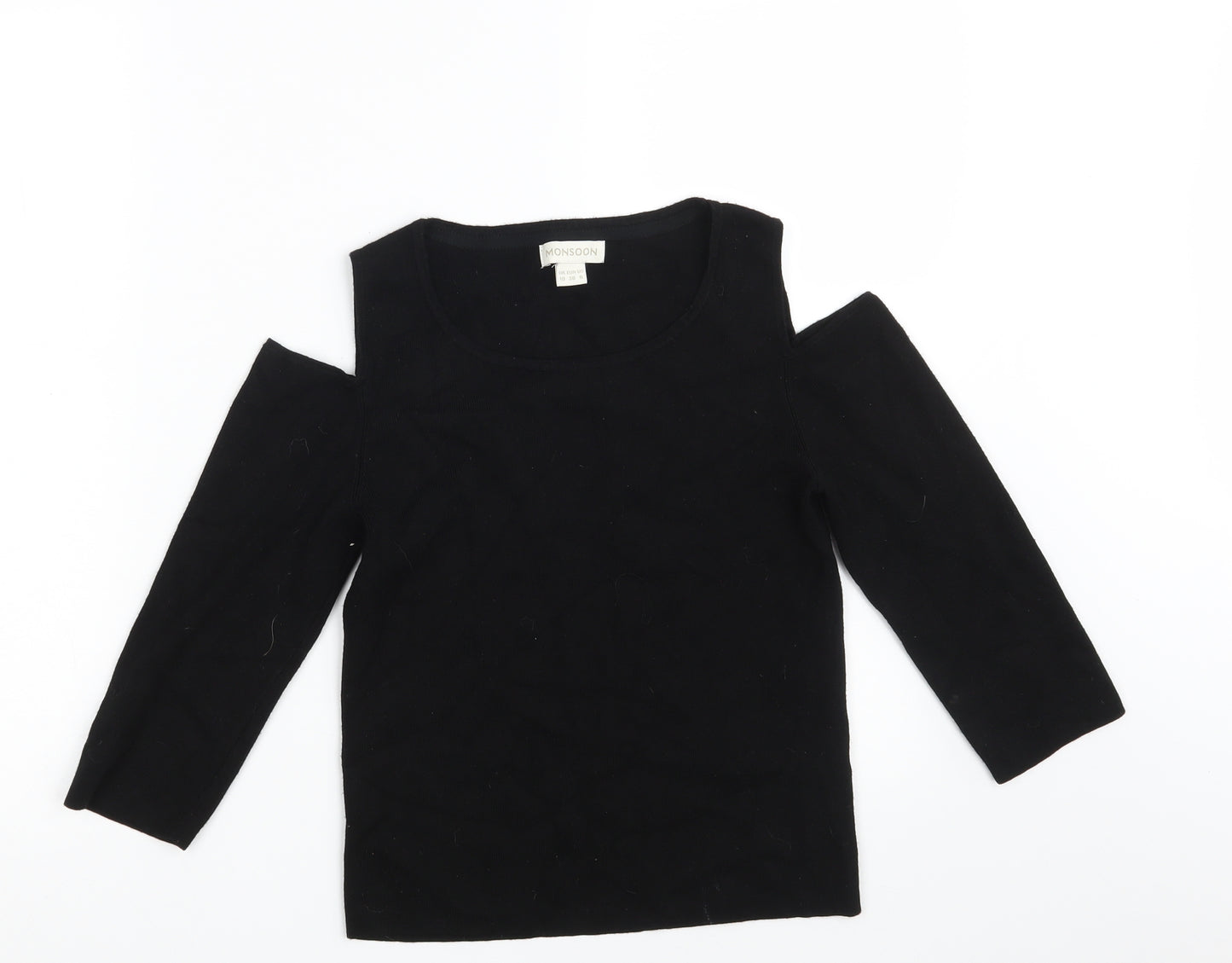 Monsoon Womens Black  Knit Pullover Jumper Size 10