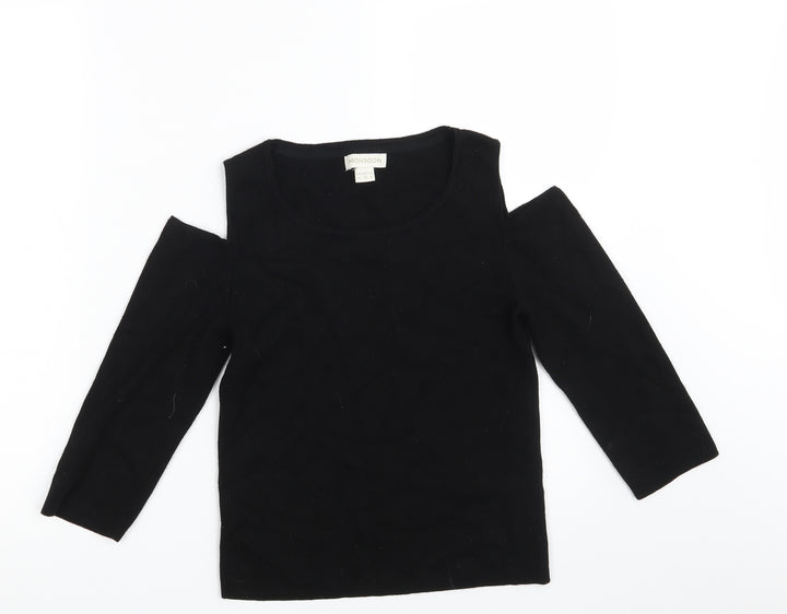 Monsoon Womens Black  Knit Pullover Jumper Size 10