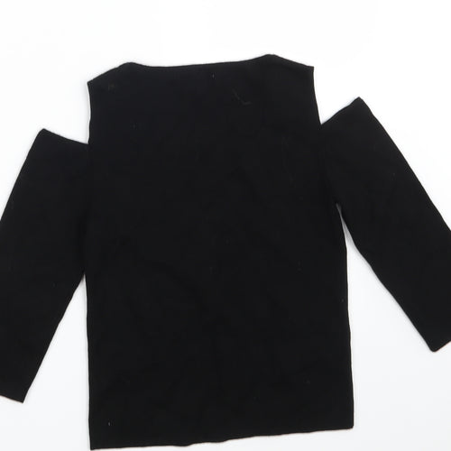 Monsoon Womens Black  Knit Pullover Jumper Size 10