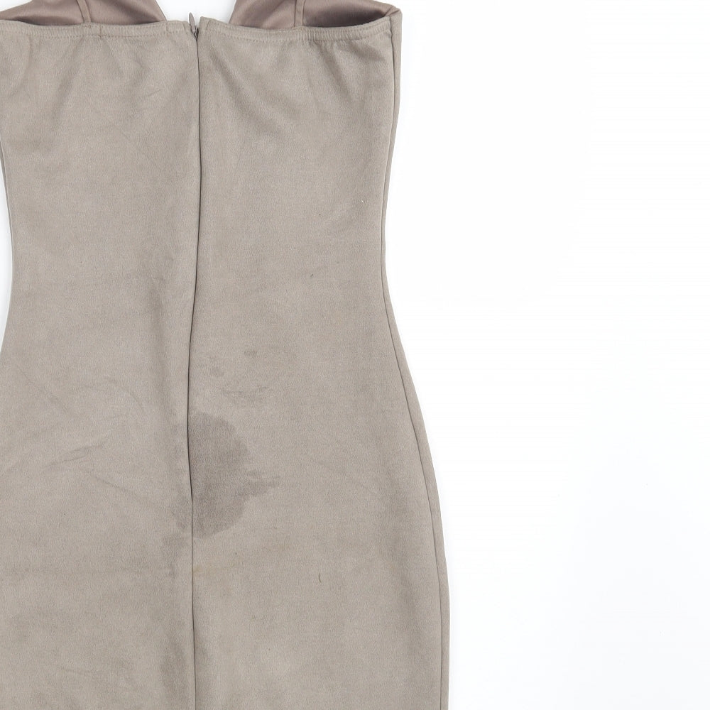 Missguided Womens Beige   Fit & Flare  Size 8
