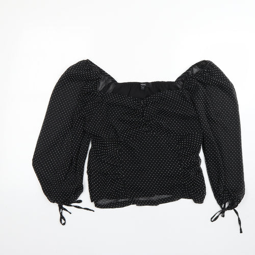 NEXT Womens Black Polka Dot  Basic Blouse Size 14