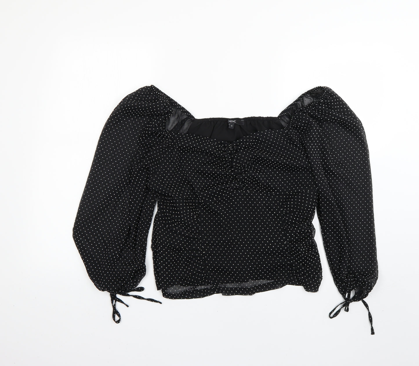 NEXT Womens Black Polka Dot  Basic Blouse Size 14