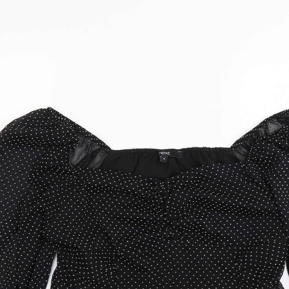 NEXT Womens Black Polka Dot  Basic Blouse Size 14