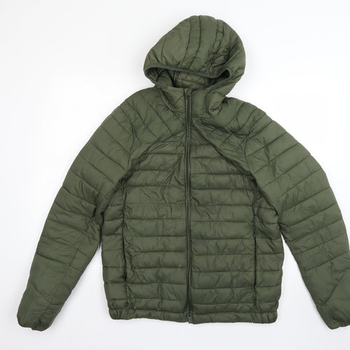 pull a bear Mens Green   Rain Coat Coat Size L