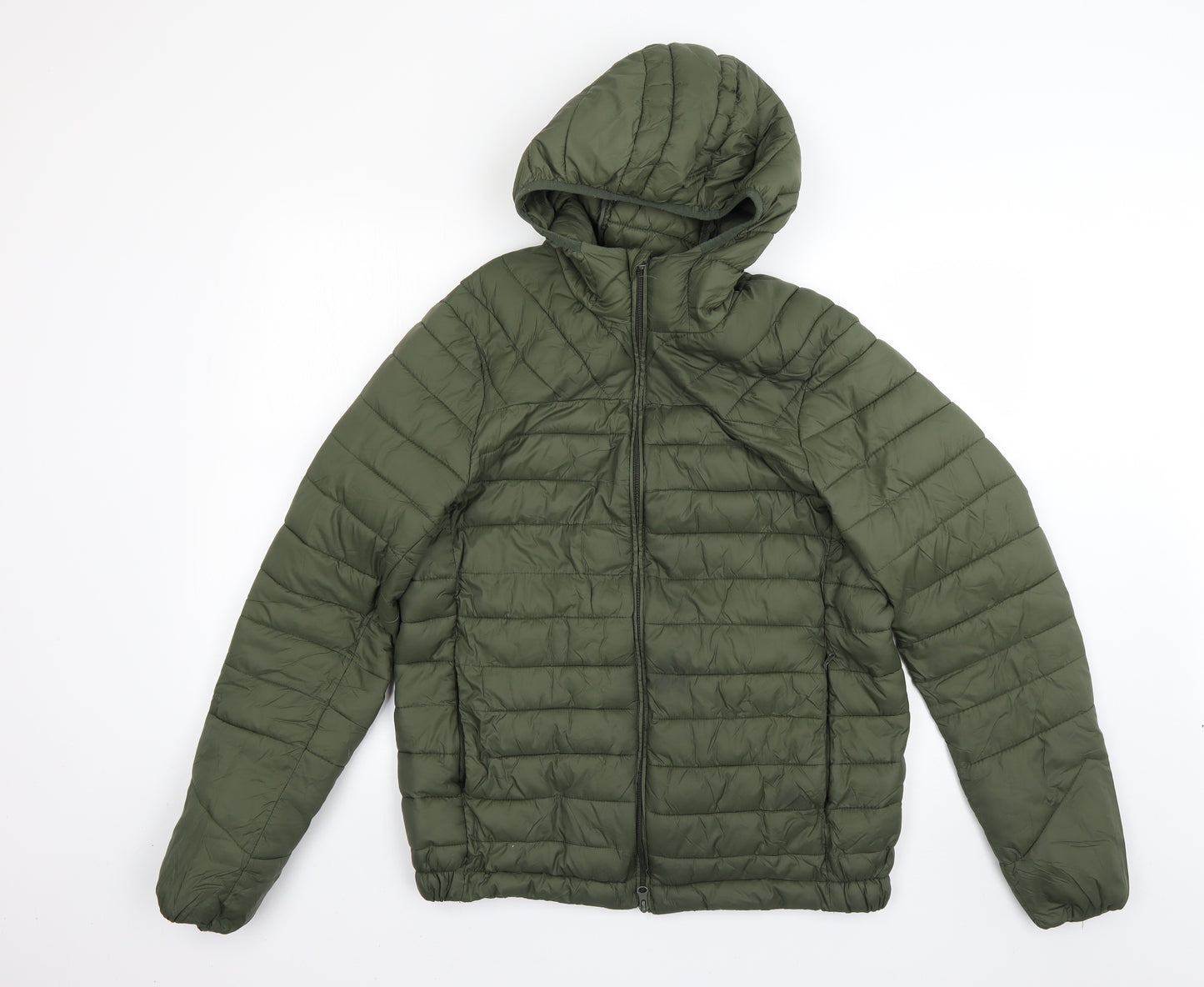 pull a bear Mens Green   Rain Coat Coat Size L