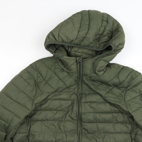 pull a bear Mens Green   Rain Coat Coat Size L