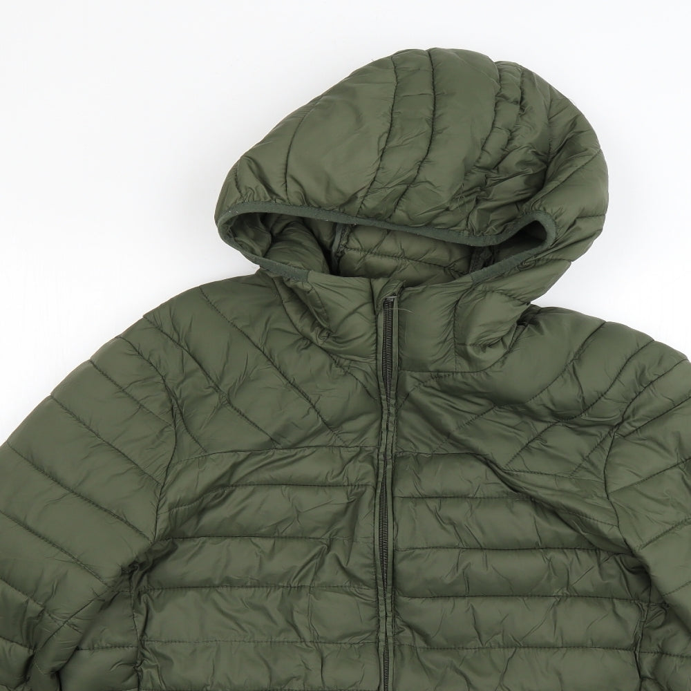 pull a bear Mens Green   Rain Coat Coat Size L