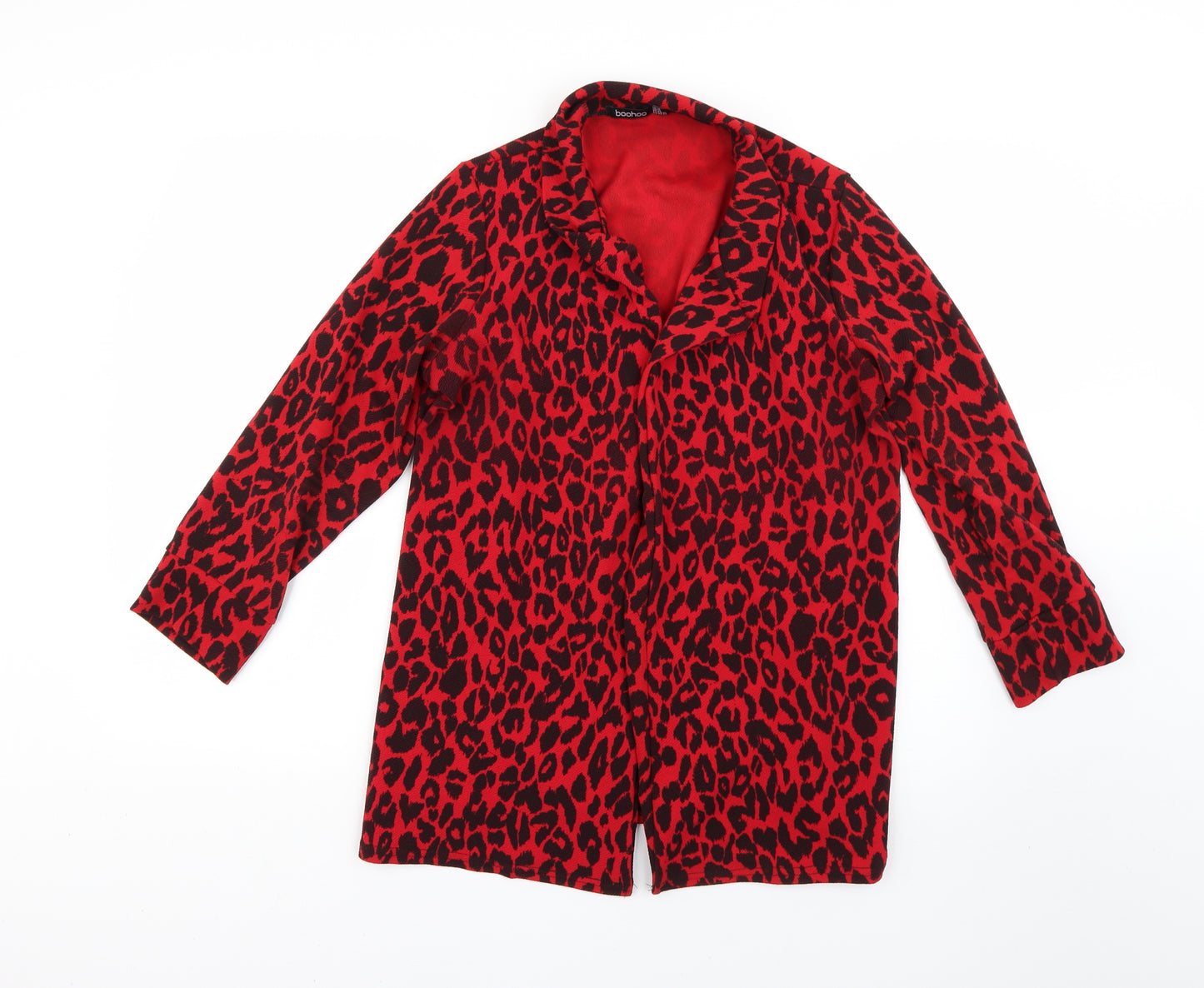 Boohoo Womens Red Animal Print  Jacket  Size 18