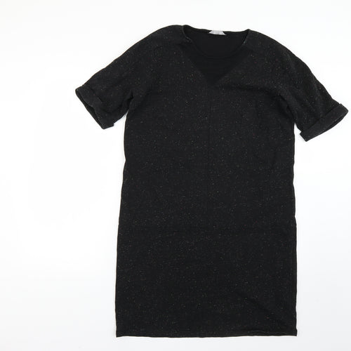 Marks and Spencer Womens Black Polka Dot  Jumper Dress  Size 14