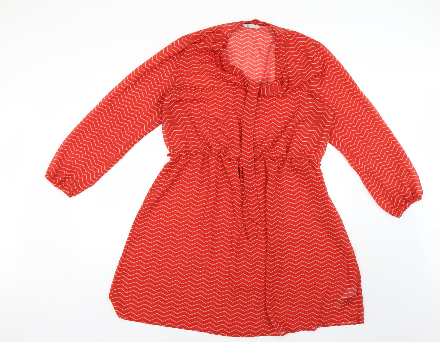 Marks and Spencer Womens Orange Geometric  Fit & Flare  Size 18
