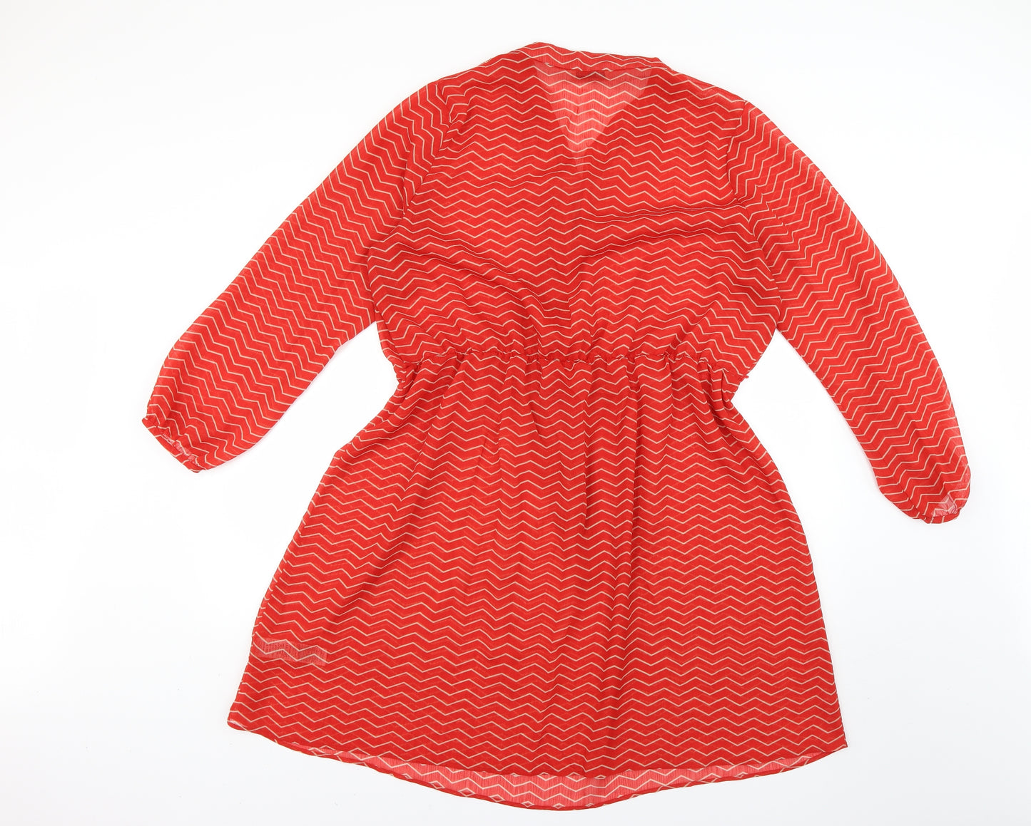 Marks and Spencer Womens Orange Geometric  Fit & Flare  Size 18