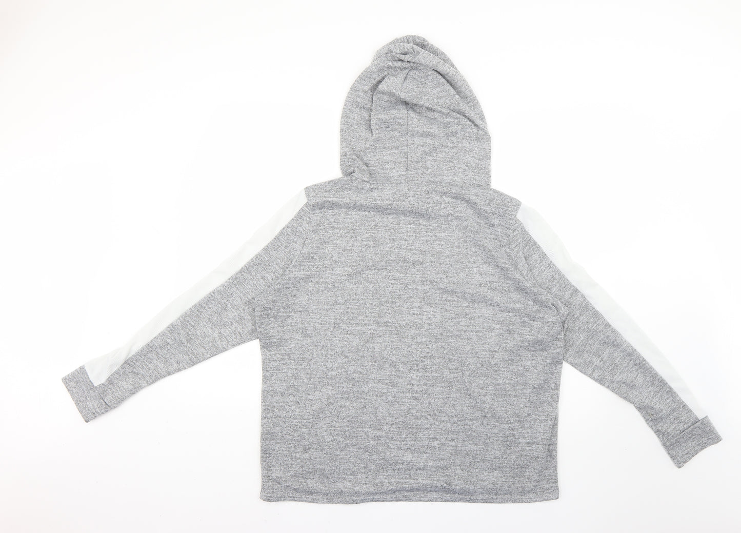 Boohoo Womens Grey Striped  Pullover Hoodie Size 18