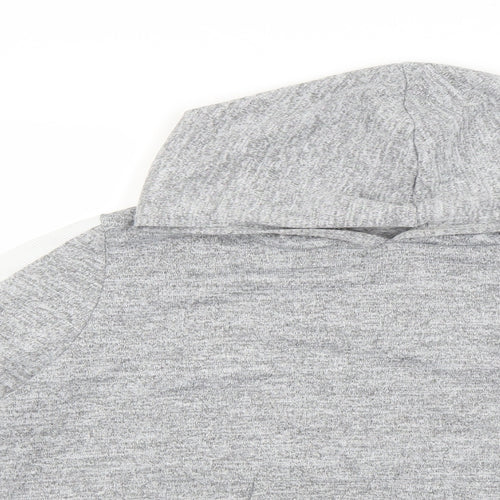 Boohoo Womens Grey Striped  Pullover Hoodie Size 18