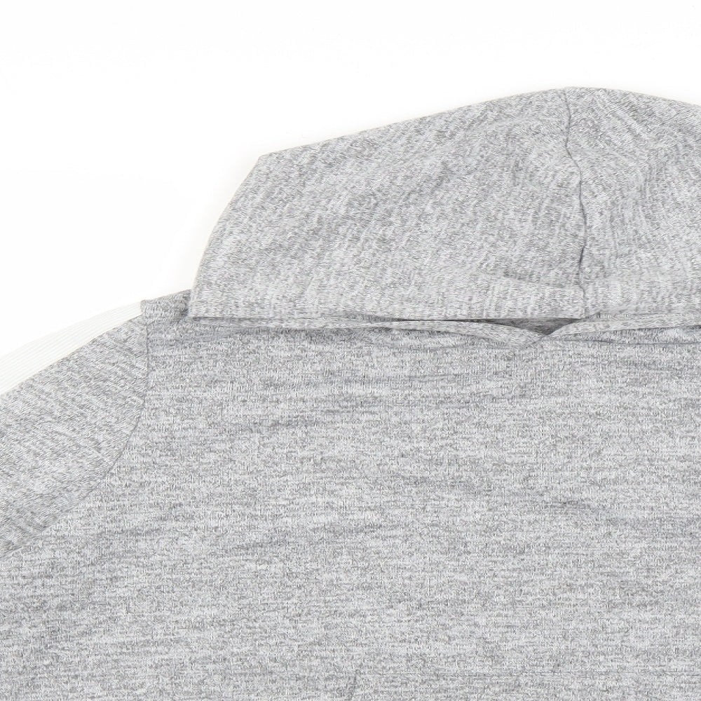 Boohoo Womens Grey Striped  Pullover Hoodie Size 18