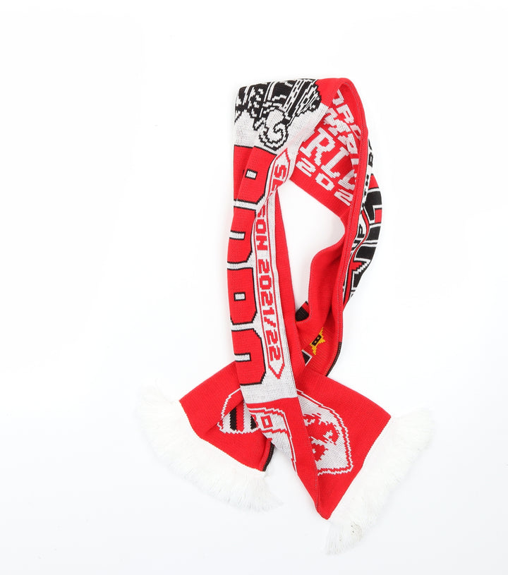 Preworn Mens Red Geometric  Scarf  One Size