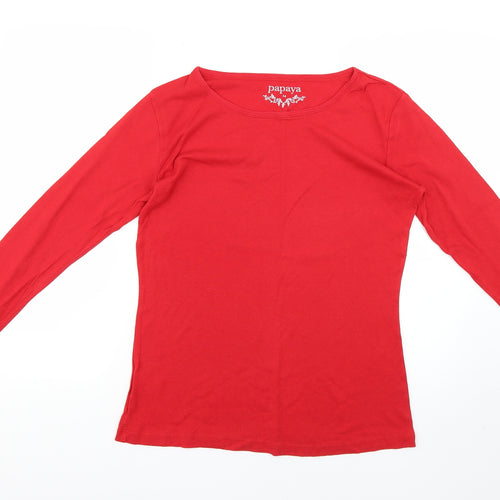 Papaya Womens Red   Basic T-Shirt Size 14