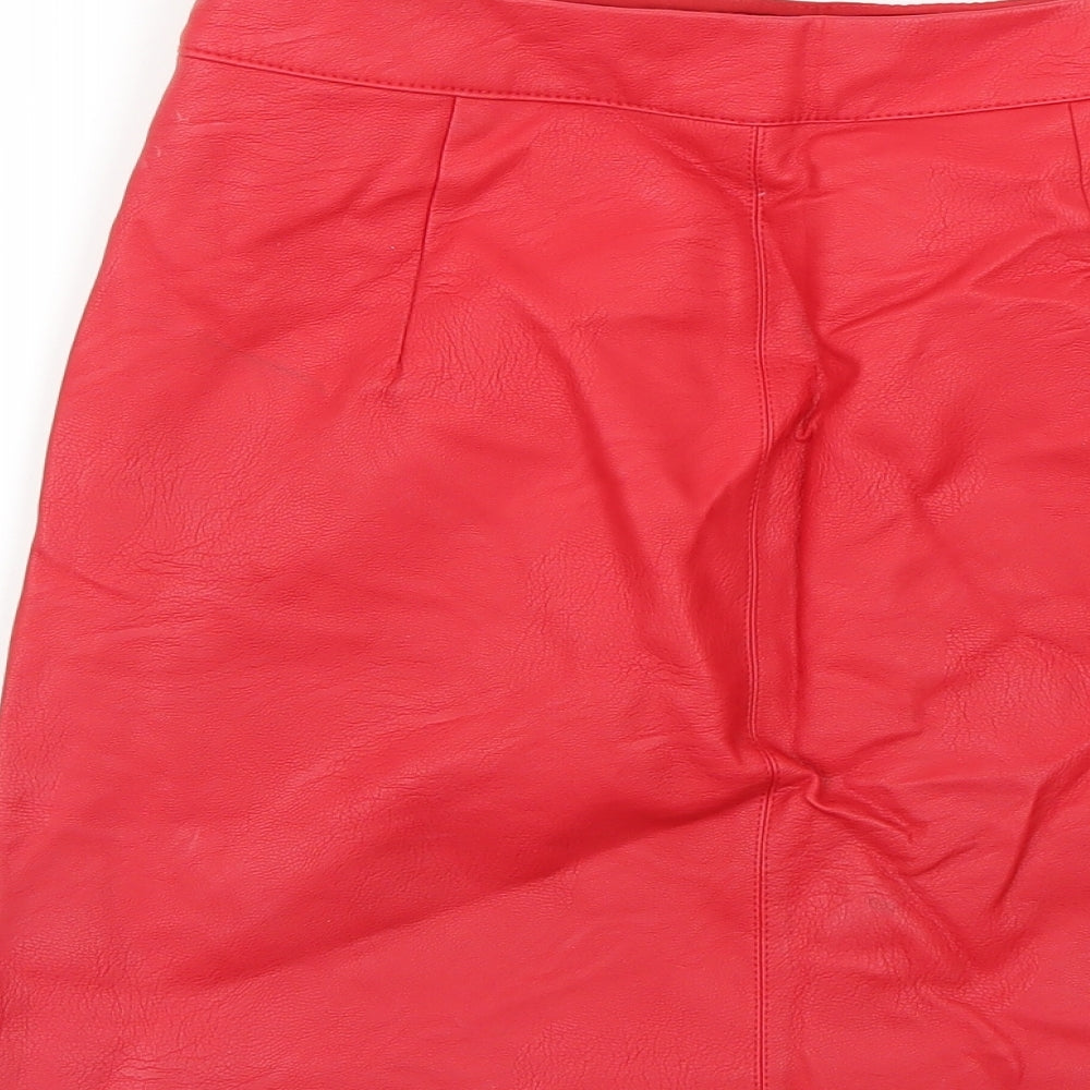 Topshop Womens Red   Mini Skirt Size 6