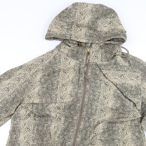 Denim Womens Brown Animal Print  Rain Coat Coat Size M