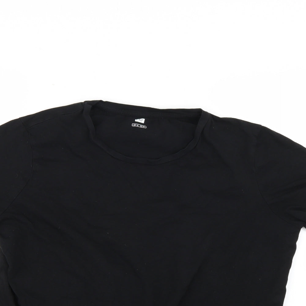 F&F Womens Black   Basic T-Shirt Size 16