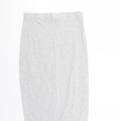 PRETTYLITTLETHING Womens Grey   Straight & Pencil Skirt Size 8