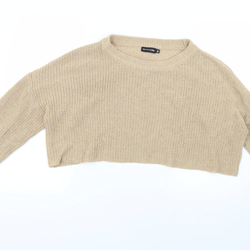 PRETTYLITTLETHING Womens Brown   Pullover Jumper Size M