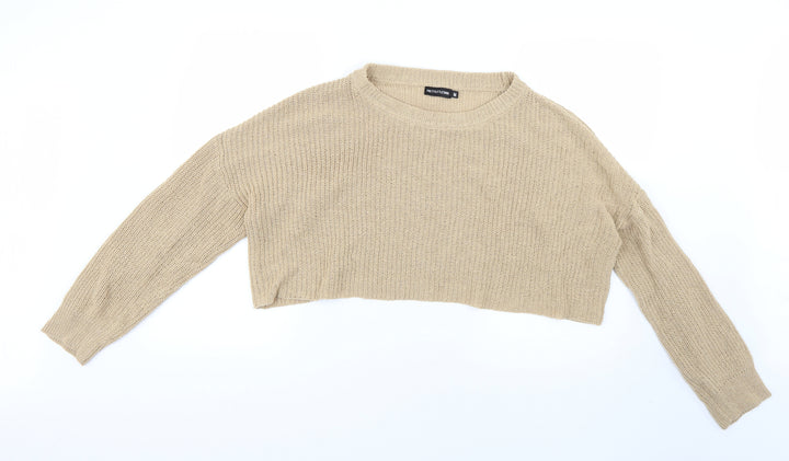PRETTYLITTLETHING Womens Brown Pullover Jumper Size M
