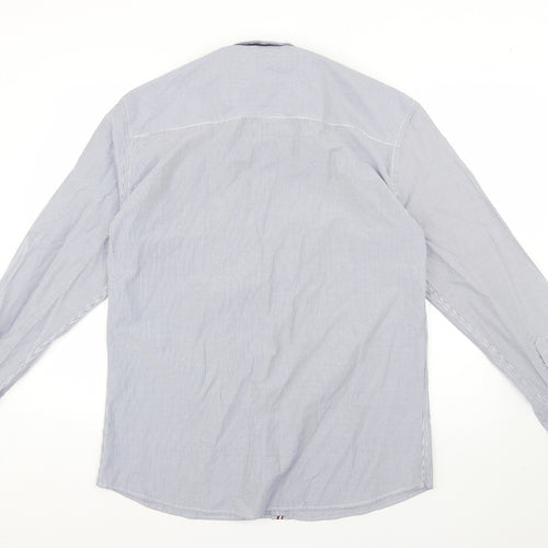 Tommy Hilfiger Mens Blue Striped   Dress Shirt Size XL