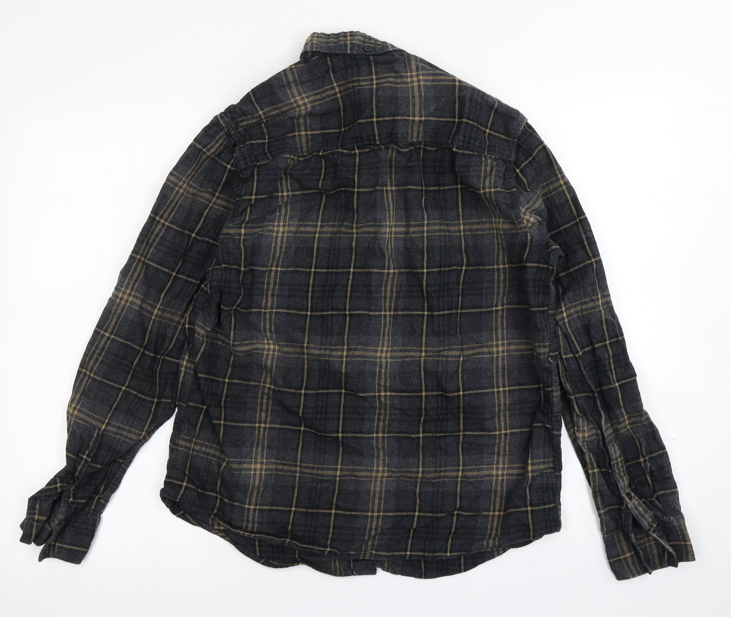 Nigel Hall Mens Blue Plaid   Button-Up Size M