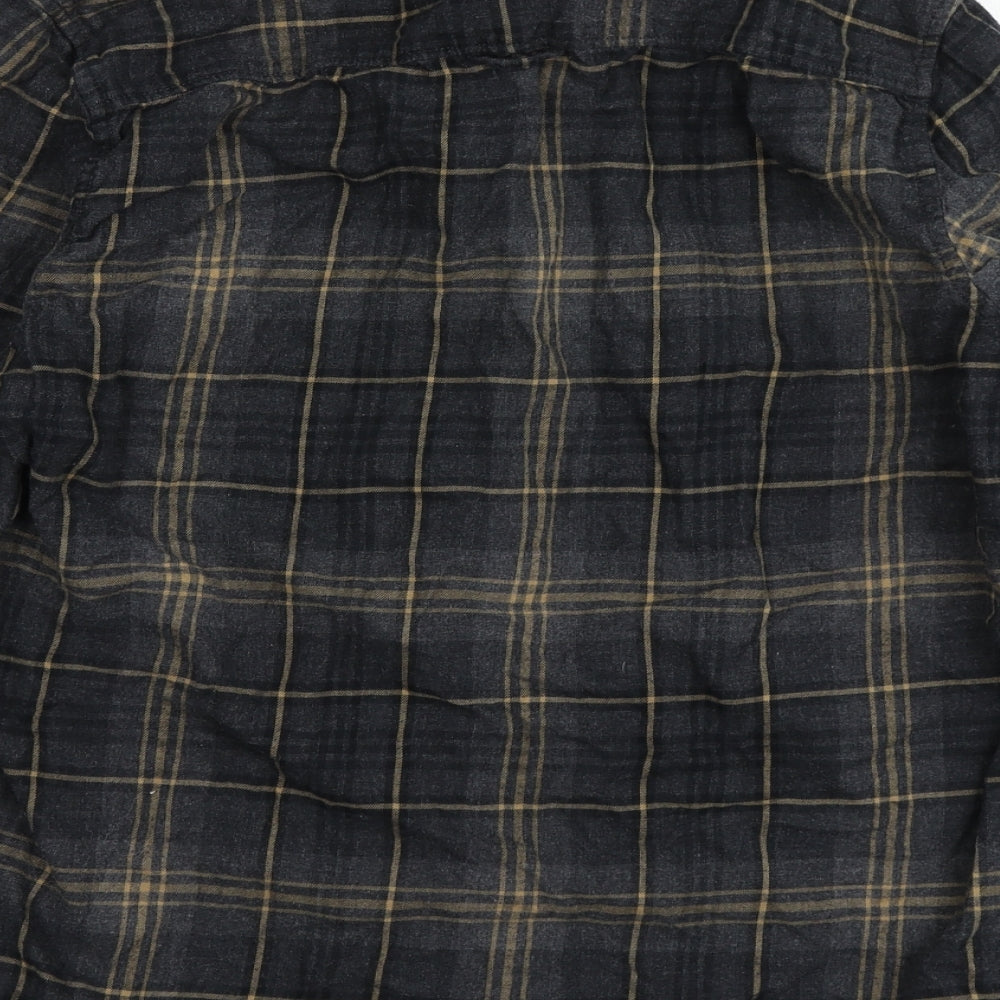 Nigel Hall Mens Blue Plaid   Button-Up Size M