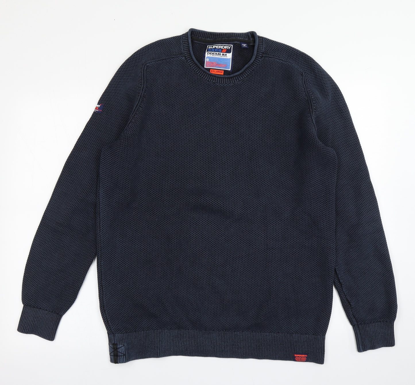 Superdry Mens Blue  Knit Pullover Jumper Size 2XL